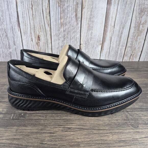 ECCO St.1 Hybrid Black Leather Penny Loafers Men\'s Sz 11-11.5 EU45 New w/Box main image 7